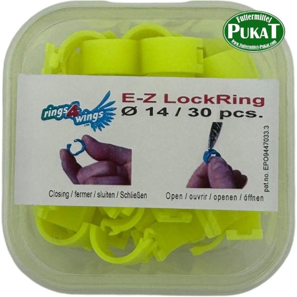 Farbringe E-Z Elastic Ringe Ø14 mm gelb für Hühner