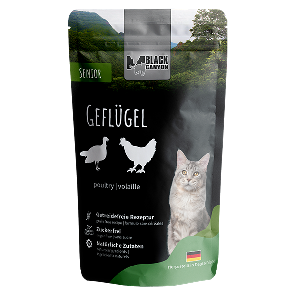 Black Canyon Cat Geflügel Senior Pouchbeutel 12 x 85g