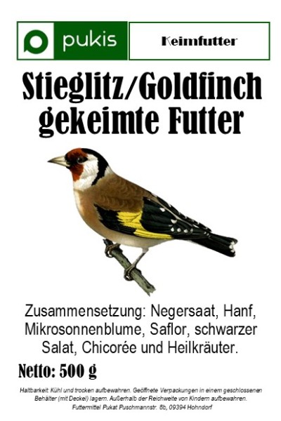Puki's Keimfutter Stieglitz/Goldfinch (gekeimt) 500g