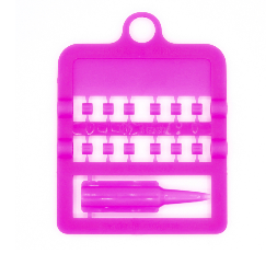 Farbringe E-Z 3 mm pink - Karte mit Löffel (12 Ringe)